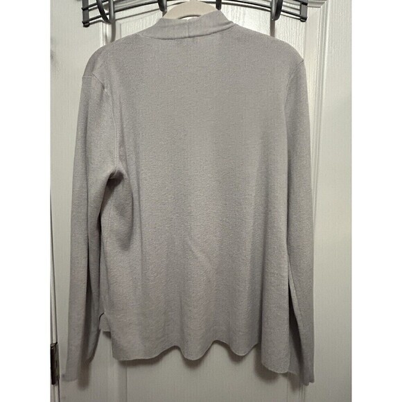 J Jill Open Cardigan Sweater Women’s Size S Gray Lightweight Wool Blend Preppy - Picture 9 of 16